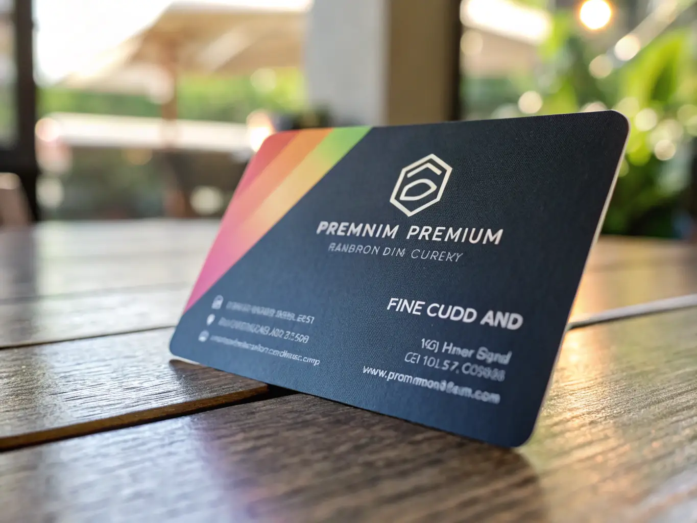A Penlylayne corporate business card featuring a unique texture and finish, emphasizing the premium materials used in the production process.