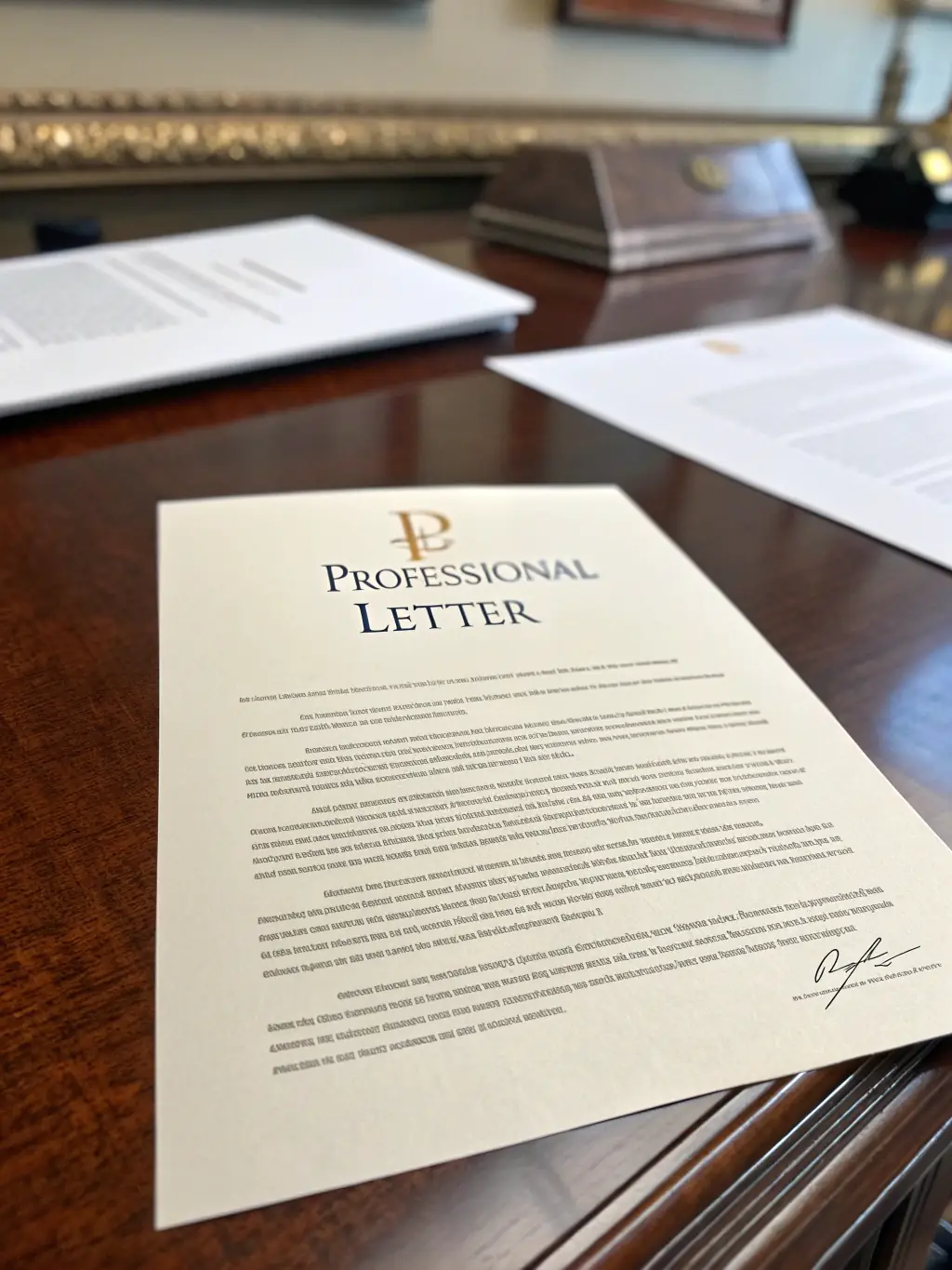 A close-up of a Penlylayne letterhead printed on textured paper, showcasing the elegant design and professional appearance. The letterhead features a company logo and contact information, emphasizing the sophistication of the stationery.